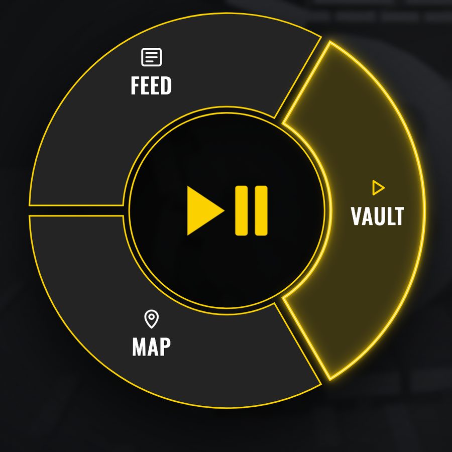 Members Hub dial with the Vault selected